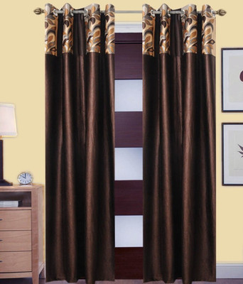 

Jojo Designs 152 cm (5 ft) Polyester Window Curtain (Pack Of 2)(Plain, Brown)