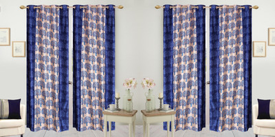 

Wonder Fab 274.32 cm (9 ft) Polyester Long Door Curtain (Pack Of 4)(Printed, Blue)