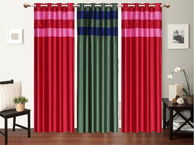 

Furnishing Zone 274 cm (9 ft) Polyester Long Door Curtain (Pack Of 3)(Plain, Multicolor)