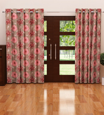 

Home Candy 212 cm (7 ft) Polyester Door Curtain (Pack Of 2)(Geometric, Maroon, Pink, Purple)
