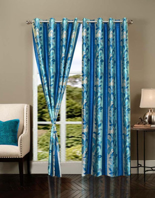 

Export Hub 214 cm (7 ft) Polyester Door Curtain (Pack Of 2)(Printed, Blue)
