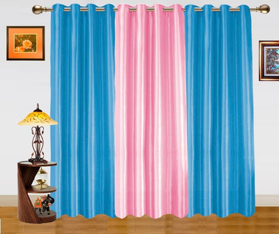 9% OFF on Dekor World 274.32 cm (9 ft) Polyester Long Door Curtain (Pack Of 3)(Striped, Blue, Pink) 9% OFF on Dekor World 274.32 cm (9 ft) Polyester Long Door Curtain (Pack Of 3)(Striped, Blue, Pink)