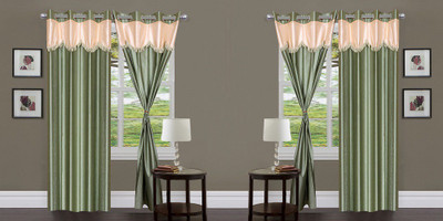 

Italian Fab 213 cm (7 ft) Polyester Door Curtain (Pack Of 4)(Plain, Green)