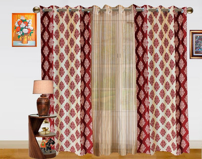 7% OFF on Dekor World 275 cm (9 ft) Polyester Long Door Curtain (Pack Of 3)(Motif, Maroon, Beige) 7% OFF on Dekor World 275 cm (9 ft) Polyester Long Door Curtain (Pack Of 3)(Motif, Maroon, Beige)
