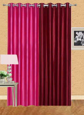 

Stella Creations 214 cm (7 ft) Polyester Door Curtain (Pack Of 2)(Solid, Pink, Maroon), Maroon;pink