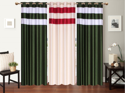 

Furnishing Zone 152 cm (5 ft) Polyester Window Curtain (Pack Of 3)(Plain, Multicolor)
