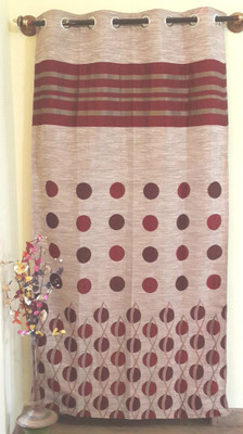 

Trendy Home 152.11 cm (5 ft) Jacquard Window Curtain Single Curtain(Geometric, Red)