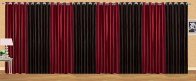 

Stella Creations 214 cm (18 ft) Polyester Door Curtain (Pack Of 8)(Solid, Maroon, Brown), Brown;maroon