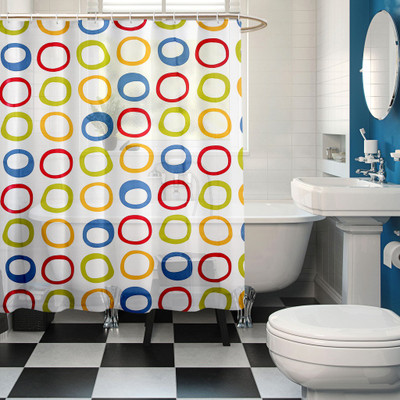 

Cortina 200 cm (7 ft) Polyester Shower Curtain Single Curtain(Floral, Multicolor)