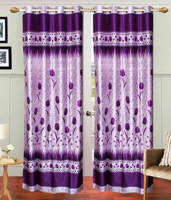 

Ville Style 214 cm (7 ft) Polyester Door Curtain (Pack Of 2)(Floral, Purple)