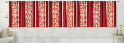 

Stella Creations 154 cm (5 ft) Polyester Window Curtain (Pack Of 8)(Printed, Maroon)