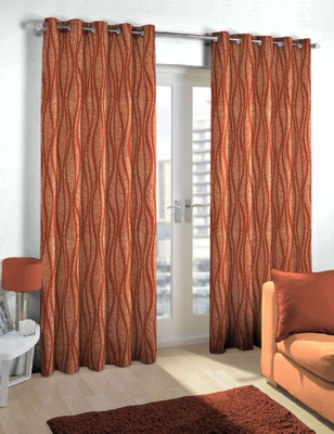 

Skipper 275 cm (9 ft) Blends Long Door Curtain Single Curtain(Abstract, Red)
