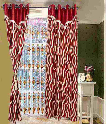 

Jojo Designs 152 cm (5 ft) Polyester Window Curtain (Pack Of 2)(Printed, Red)