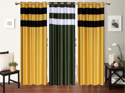 

Furnishing Zone 274 cm (9 ft) Polyester Long Door Curtain (Pack Of 3)(Plain, Multicolor)