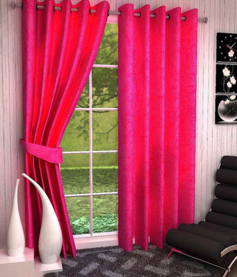 

Shivam Concepts 213 cm (7 ft) Polyester Door Curtain (Pack Of 2)(Plain, Pink)