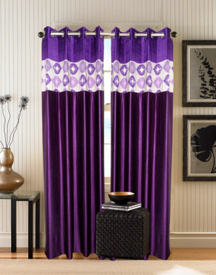 

Zesture 211 cm (7 ft) Polyester Door Curtain (Pack Of 2)(Abstract, Purple)