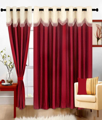 

Jojo Designs 215 cm (7 ft) Polyester Door Curtain (Pack Of 3)(Plain, Red)