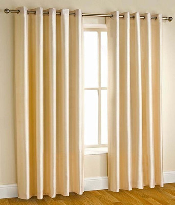 

NEW TRENDS 212 cm (7 ft) Polycotton Door Curtain (Pack Of 2)(Plain, Cream)