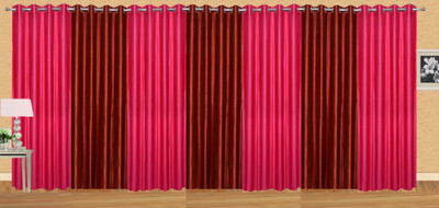 

Ville Style 153 cm (5 ft) Polyester Window Curtain (Pack Of 7)(Solid, Pink, Maroon), Maroon;pink