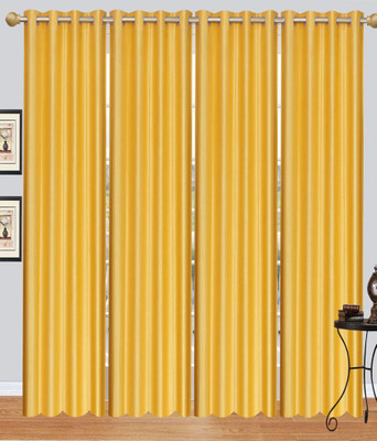 

Decor World 151 cm (5 ft) Polyester Window Curtain (Pack Of 4)(Plain, Yellow)