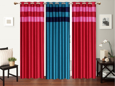

Furnishing Zone 213 cm (7 ft) Polyester Door Curtain (Pack Of 3)(Plain, Multicolor)