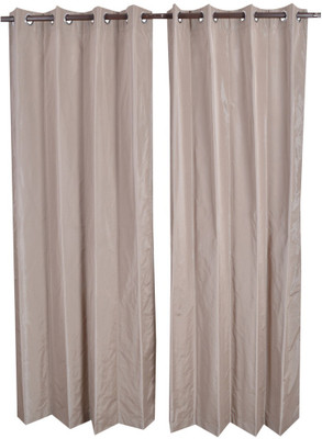 

MABA 215 cm (7 ft) Polyester Door Curtain (Pack Of 2)(Plain, Brown)