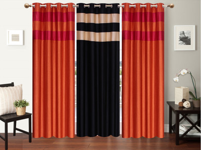 

Furnishing Zone 274 cm (9 ft) Polyester Long Door Curtain (Pack Of 3)(Plain, Multicolor)