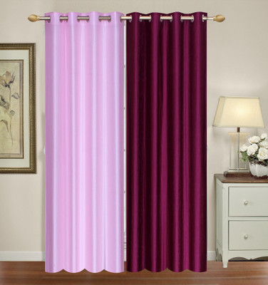 

Furnishing Zone 274 cm (9 ft) Polyester Long Door Curtain (Pack Of 2)(Plain, Pink, Purple)