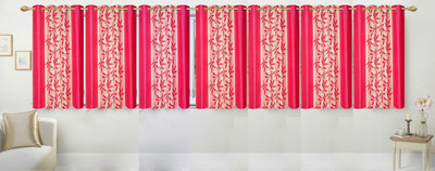 

Ville Style 153 cm (5 ft) Polyester Window Curtain (Pack Of 7)(Floral, Pink)