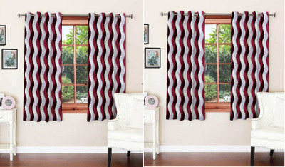 

Zesture 150 cm (5 ft) Polyester Window Curtain (Pack Of 4)(Abstract, Multicolor)