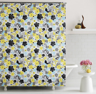 

Home Candy PVC Shower Curtain 180 cm (6 ft) Single Curtain(Floral Multicolor)