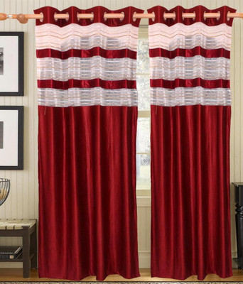 

Jojo Designs 215 cm (7 ft) Polyester Door Curtain (Pack Of 2)(Plain, Red)