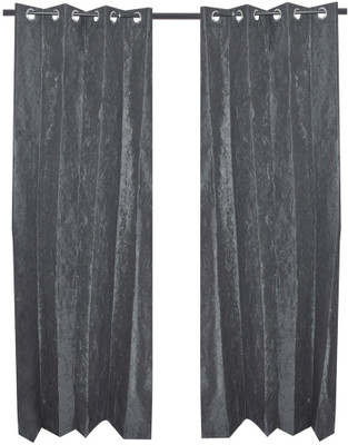 

MABA 215 cm (7 ft) Polyester Door Curtain (Pack Of 2)(Plain, Grey)