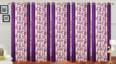 

Ville Style 275 cm (9 ft) Polyester Long Door Curtain (Pack Of 5)(Floral, Purple)