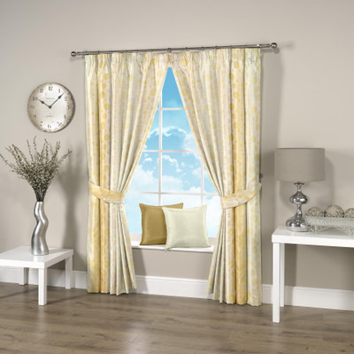 

Threadmix 152 cm (5 ft) Polycotton Window Curtain Single Curtain(Geometric, Beige)