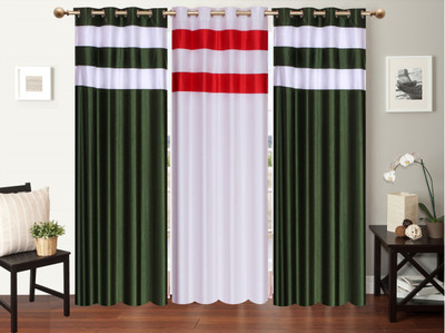 

Furnishing Zone 274 cm (9 ft) Polyester Long Door Curtain (Pack Of 3)(Plain, Multicolor)