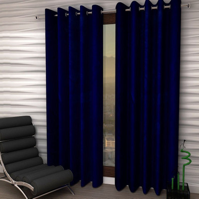 

Italian Fab 213 cm (7 ft) Polyester Door Curtain (Pack Of 4)(Floral, Navy Blue)