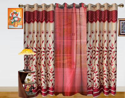7% OFF on Dekor World 275 cm (9 ft) Polyester Long Door Curtain (Pack Of 3)(Floral, Maroon) 7% OFF on Dekor World 275 cm (9 ft) Polyester Long Door Curtain (Pack Of 3)(Floral, Maroon)