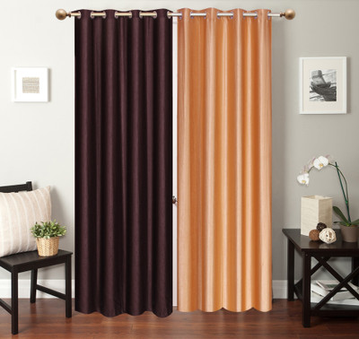 

Furnishing Zone 274 cm (9 ft) Polyester Long Door Curtain (Pack Of 2)(Plain, Beige, Brown)