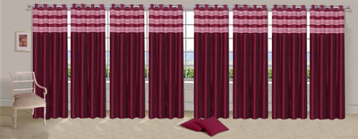 

Ville Style 275 cm (9 ft) Polyester Long Door Curtain (Pack Of 8)(Solid, Maroon)