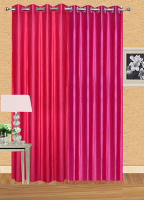 

Stella Creations 274 cm (9 ft) Polyester Long Door Curtain (Pack Of 2)(Solid, Pink)