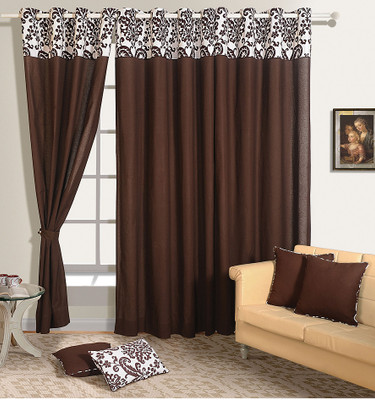 

Swayam 228.6 cm (8 ft) Cotton Door Curtain Single Curtain(Solid, Brown)