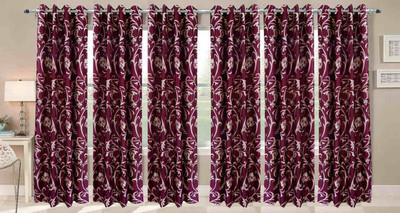 

Ville Style 214 cm (7 ft) Polyester Door Curtain (Pack Of 6)(Floral, Maroon)