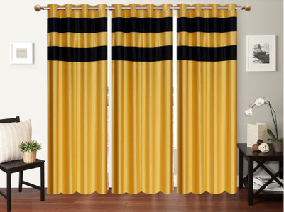 

Furnishing Zone 213 cm (7 ft) Polyester Door Curtain (Pack Of 3)(Plain, Yellow)