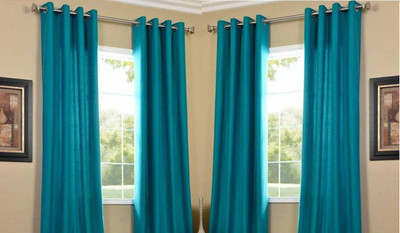 

Abhi Decor 213 cm (7 ft) Polyester Door Curtain (Pack Of 4)(Plain, Light Blue)