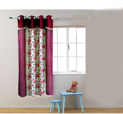 50% OFF on Homefab India 183 cm (6 ft) Polyester Window Curtain Single Curtain(Abstract, Maroon)