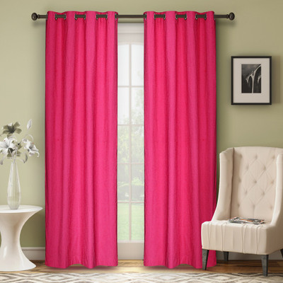 

Soumya Furnishings 157 cm (5 ft) Cotton Window Curtain Single Curtain(Solid, Fushia)