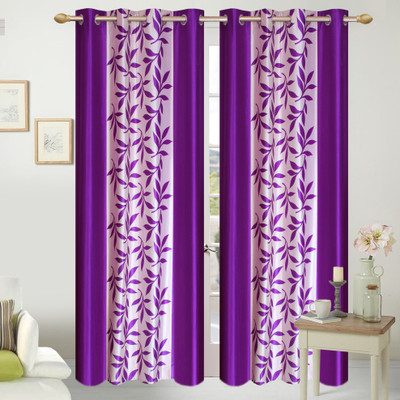 

Shopaholic 152 cm (5 ft) Polyester Window Curtain Single Curtain(Floral, Purple)
