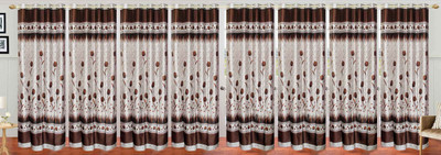 

Stella Creations 275 cm (9 ft) Polyester Long Door Curtain (Pack Of 8)(Printed, Brown)