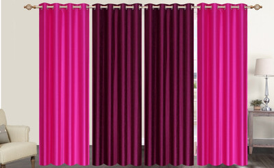 

Furnishing Zone 152 cm (5 ft) Polyester Window Curtain (Pack Of 4)(Plain, Pink, Purple)